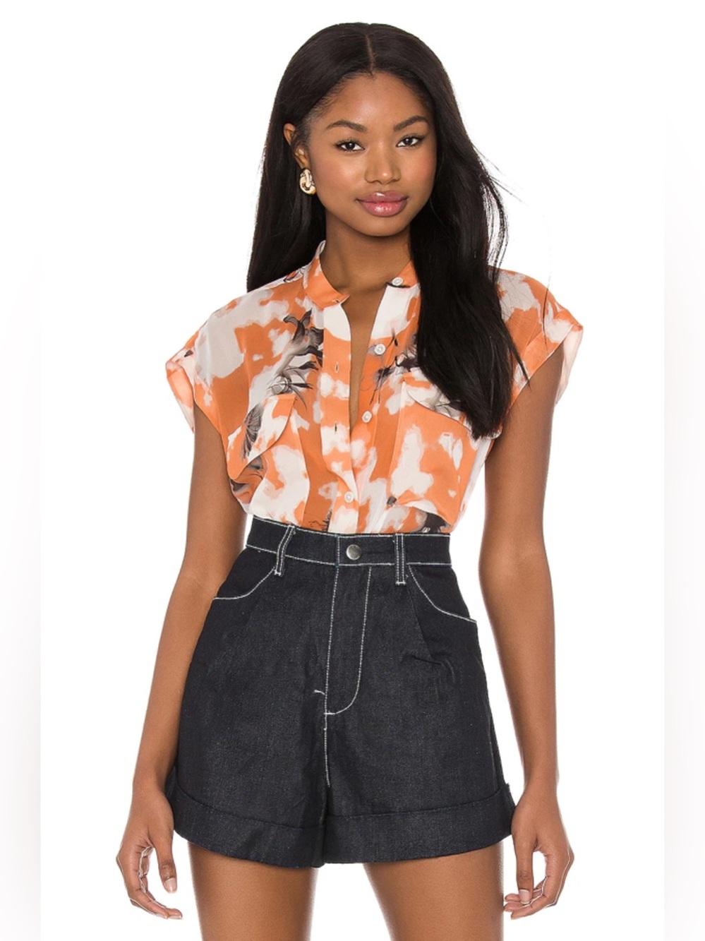 EQUIPMENT Covisa Mixed Print Silk Blouse In Sunburn Multi